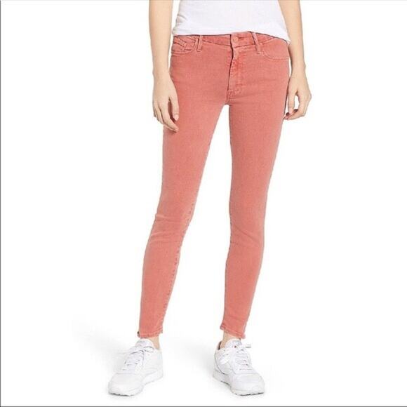 Mother The Looker Crop Jeans Pink Womens Size 26 - Picture 1 of 8